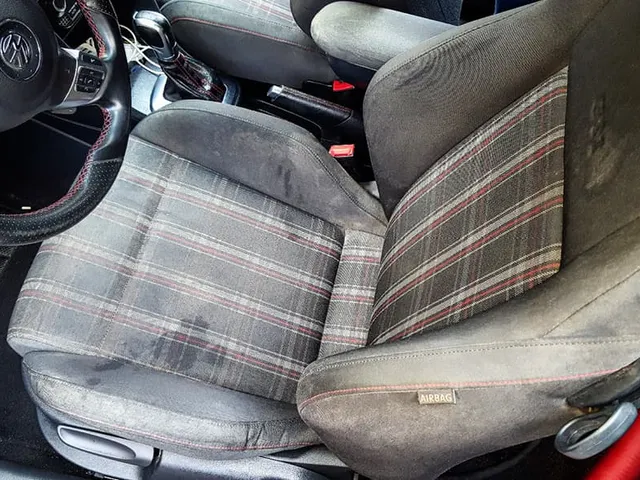 Car upholstery - before cleaning