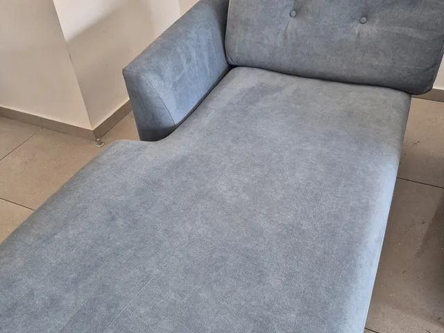 Light-blue corner sofa - after cleaning